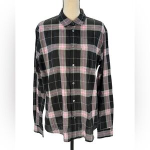 Marc by Marc Jacobs Japanese Fabric Shrunken Fit Plaid Shirt - Black Grey - Med